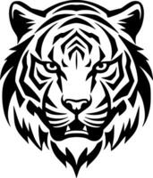 Tigre - negro y blanco aislado icono - vector ilustración