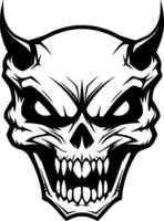 Skull - Black and White Isolated Icon - Vector illustration