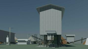 3D illustration of industrial building photo