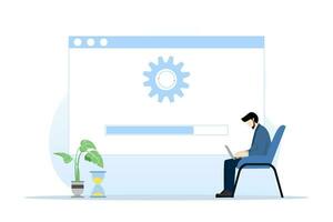 sistema actualizar concepto. el operando sistema actualizaciones el Progreso de el aterrizaje página. programadores mejorar operando sistemas eso especialistas actualizar software, programas y aplicaciones vector