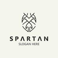 Spartan Helmet Warrior Logo template. spartan flat design vector