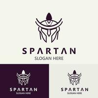 Spartan Helmet Warrior Logo template. spartan flat design vector