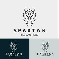 Spartan Helmet Warrior Logo template. spartan flat design vector