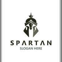 Spartan Helmet Warrior Logo template. spartan flat design vector