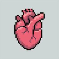 Pixel art illustration Heart. Pixelated Heart. Heart icon pixelated for the pixel art game and icon for website and video game. old school retro. vector