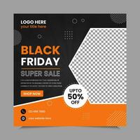 Black Friday Sale Social Media Post template banner for social media posts, mobile apps, banners design, web or internet ads. Black Friday theme. vector