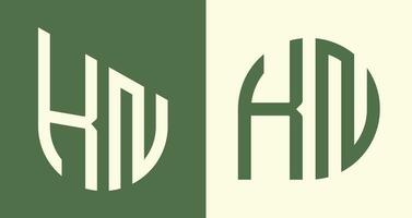 Creative simple Initial Letters KN Logo Designs Bundle. vector
