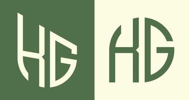 Creative simple Initial Letters KG Logo Designs Bundle. vector