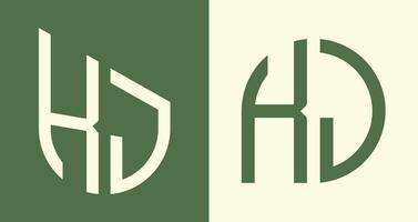 Creative simple Initial Letters KJ Logo Designs Bundle. vector
