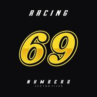 Racing Number 69 Vector Design Template