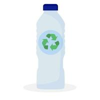 Biodegradable water bottle. Icon. Object isolated on white background vector
