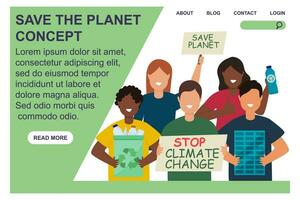 The concept of caring for the planet. Eco earth. Stop climate change. Nature. vector