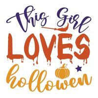 This girl loves Halloween vector