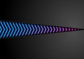 Black abstract corporate background with neon arrows vector