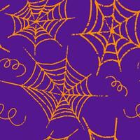 Spider web, Halloween decor. Vector seamless pattern