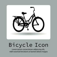 bicicleta icono, bicicleta icono, bicicleta silueta, bicicleta vector silueta en un plano botón vector.