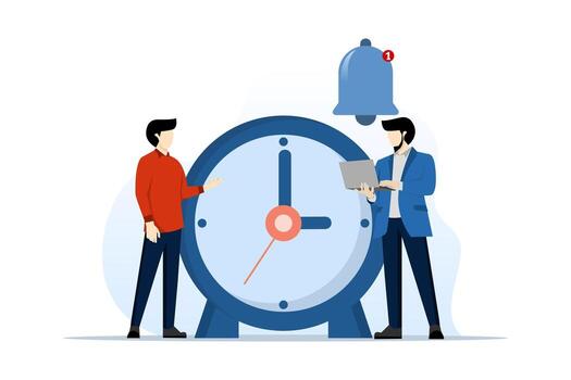 concept of effective time management with task schedule planning, completing work and tasks on time or work efficiently with high productivity, smart businessman. flat vector illustration.