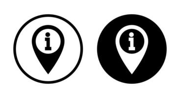 Map pointer with information icon vector in circle. Pin location with exclamation mark sign symbol