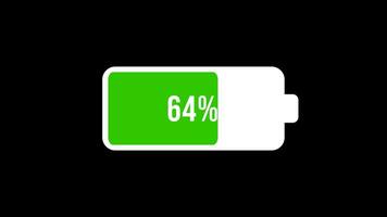 Footage Battery Charge in Percentage, Smartphone Battery Indicator, Fully Charged, smartphone battery indicator showing increased battery power. video