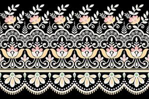 Botanical Seamless. Background Seamless Pattern Geometric Ethnic pattern design  for background, carpet, wallpaper, clothing, wrapping, Batik, fabric, printing textile illustration. vector
