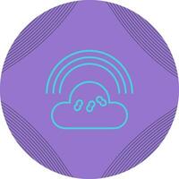 Cloudy with Rainbow Vector Icon