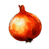 Onion watercolor illustration, Vegetable isolated on transparent background, AI Generative png
