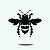 Bee Icon. Bug Logo, wild insect, bumble bee isolated on White Background. Vector Illustration