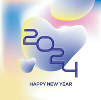 2024 Happy New Year text typography vector design poster template brochure decorated flyer banner design