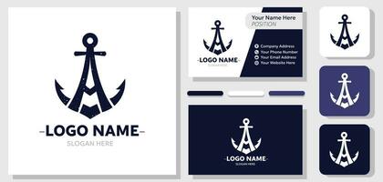 A Word Anchor Logo and Business Template Set vector