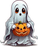 Halloween fantasma cartone animato illustrazione ai generativo png