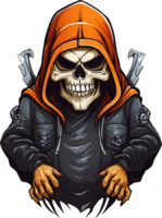 Skull with Hoodie Mascot with AI Generative png