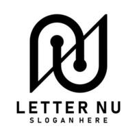 letter N U logo design vector art