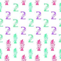 Seamless pattern of numbers. vector