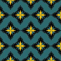 Seamless pattern, traditional ethnic pattern on blue background, Aztec abstract vector pattern.