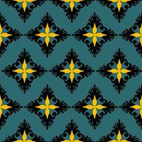 Seamless pattern, traditional ethnic pattern on blue background, Aztec abstract vector pattern.