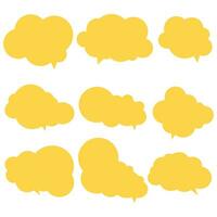 Set speech bubbles on white background. chat box or chat vector square and doodle message or communication icon Cloud speaking for comics and minimal message dialog