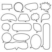 Set speech bubbles on white background. chat box or chat vector square and doodle message or communication icon Cloud speaking for comics and minimal message dialog