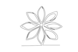 Single one line drawing bay leaf vegetable concept continuous line draw design graphic vector illustration