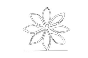 Single one line drawing bay leaf vegetable concept continuous line draw design graphic vector illustration