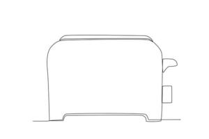 Toaster continuous line drawing vector illustration of kitchenware