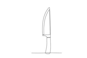 Knife continuous line drawing vector illustration of kitchenware