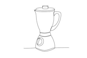 Blender continuous line drawing vector illustration of kitchenware