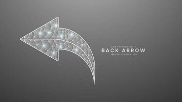 Back arrow for direction. Gray line return arrow, Modern digital low polygon style vector illustration