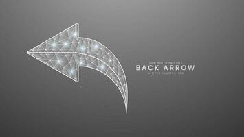 Back arrow for direction. Gray line return arrow, Modern digital low polygon style vector illustration