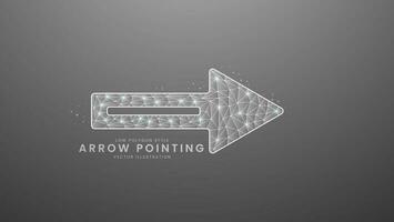 Arrow pointing for direction. Gray line arrow color, Modern digital low polygon style vector illustration