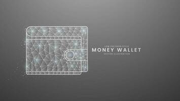 Money wallet. Payment and money saving concepts Money wallet for business, Modern digital low polygon style vector illustration