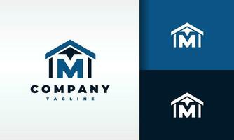 letter M house logo vector