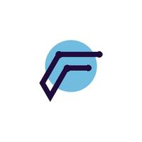 Letter F logo design element vector with modern style