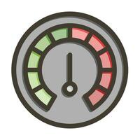 Tachometer Vector Thick Line Filled Colors Icon For Personal And Commercial Use.
