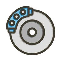 Brake Disk Vector Thick Line Filled Colors Icon For Personal And Commercial Use.